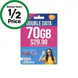 Woolworths Lebara starter kit offer