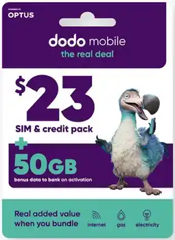 Coles Dodo $23 SIM + Credit Pack offer
