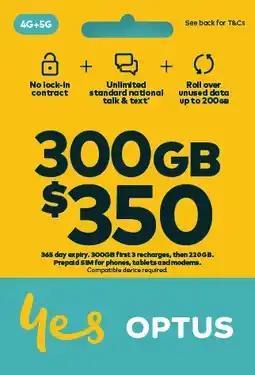 Coles Optus $350 Prepaid SIM Starter Kit offer