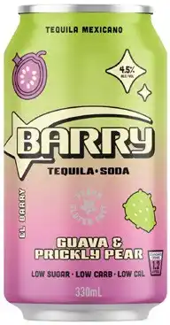 Coles Barry Guava Prickly Pear Tequila & Soda Cans offer