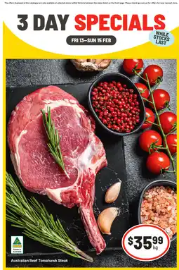 IGA Australian beef tomahawk steak offer