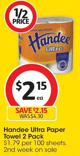 Coles Handee Ultra Paper Towel offer