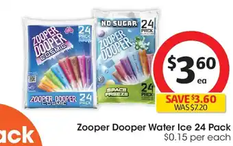Coles Zooper dooper water ice offer