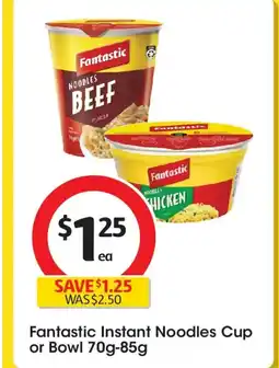 Coles Fantastic instant noodles cup or bowl offer
