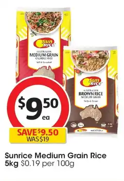 Coles Sunrice medium grain rice offer