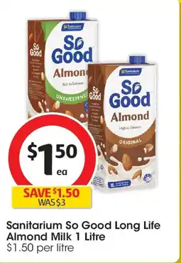 Coles Sanitarium so good long life almond milk offer