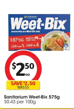 Coles Sanitarium weet-bix offer
