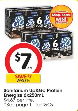 Coles Sanitarium up&go protein energize offer