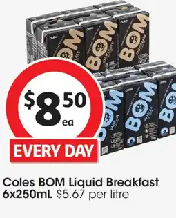 Coles Coles bom liquid breakfast offer