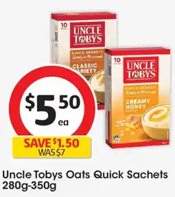 Coles Uncle tobys oats quick sachets offer