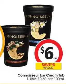 Coles Connoisseur ice cream tub offer