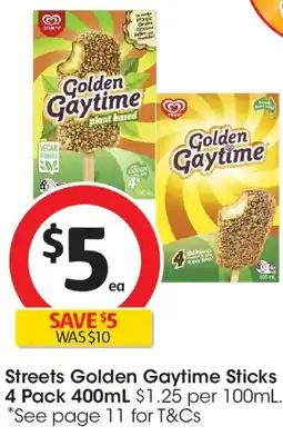 Coles Streets golden gaytime sticks offer