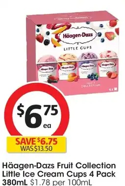 Coles Häagen-dazs fruit collection little ice cream cups offer