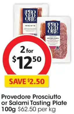 Coles Provedore prosciutto or salami tasting plate offer