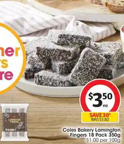 Coles Coles bakery lamington fingers offer