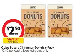 Coles Coles bakery cinnamon donuts offer