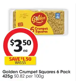 Coles Golden crumpet squares offer