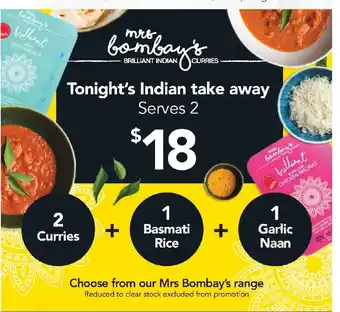 Choose From our Mrs Bombay's Range
