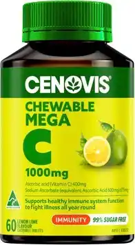 Discount Drug Stores Cenovis Chewable Mega C 1000mg Lemon Lime Flavour 60 Tablets offer