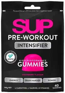 Discount Drug Stores SUP Pre-Workout Gummies Strawberry Flavour offer