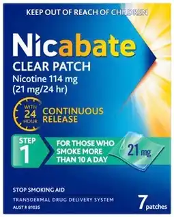 Discount Drug Stores Nicabate Clear Patch Step 1 21mg 7 Patches offer