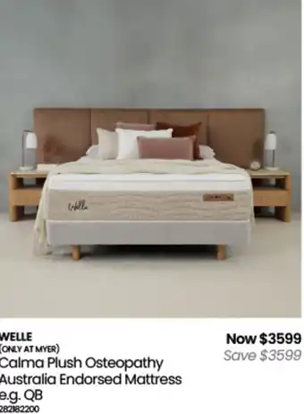 Welle calma plush osteopathy australia endorsed mattress