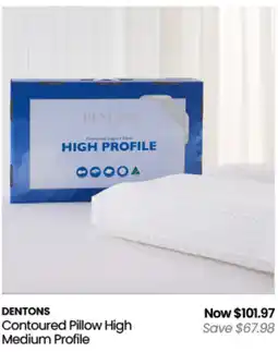 Myer Dentons contoured pillow high medium profile offer