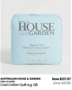 Myer Australian house & garden cool cotton quilt offer