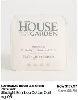 Myer Australian house & garden ultralight bamboo cotton quilt offer