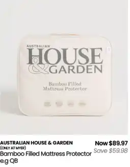Myer Australian house & garden bamboo filled mattress protector offer