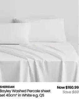 Myer Sheridan bayley washed percale in white offer