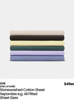 Myer Vue stonewashed cotton sheet separates offer