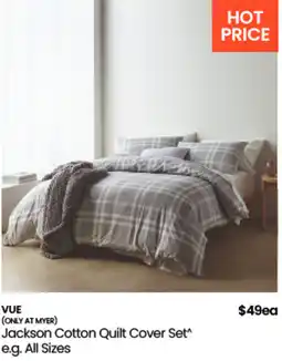Myer Vue jackson cotton quilt cover set offer