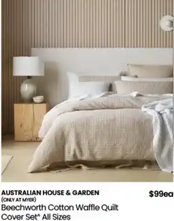 Myer Australian house & garden beechworth cotton waffle quilt cover offer