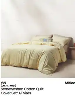 Myer Vue stonewashed cotton quilt cover set offer