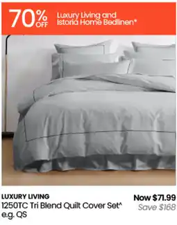 Myer Luxury living 1250tc tri blend quilt cover set offer