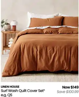 Myer Linen house surf wash quilt cover set offer