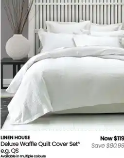 Myer Linen house deluxe waffle quilt cover set offer