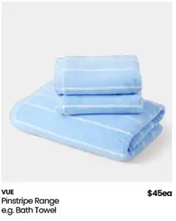 Myer Vue pinstripe range bath towel offer