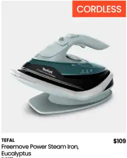Myer Tefal freemove power steam iron, eucalyptus offer