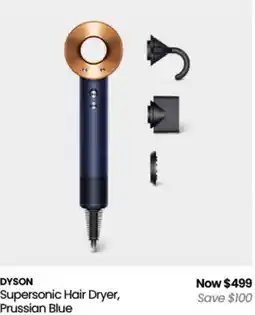 Myer Dyson supersonic hair dryer, prussian blue offer