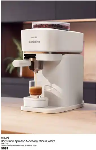 Philips baristina espresso machine, cloud white