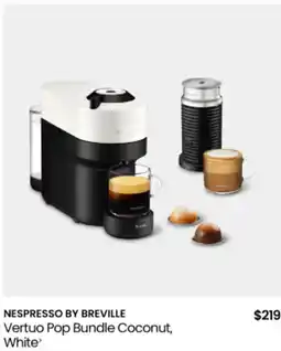 Myer Nespresso by breville vertuo pop bundle coconut, white offer