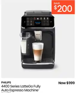 Myer Philips 4400 series lattego fully auto espresso machine offer