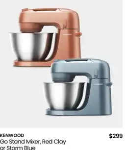Myer Kenwood go stand mixer, red clay or storm blue offer