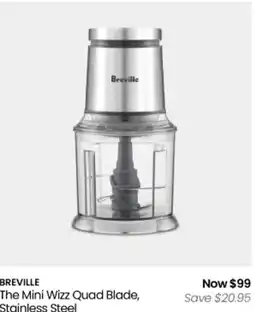 Myer Breville the mini wizz quad blade, stainless steel offer