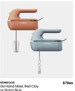 Myer Kenwood go hand mixer, red clay or storm blue offer