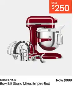 Myer Kitchenaid bowl lift stand mixer, empire red offer
