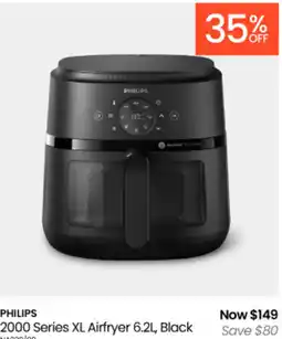 Myer PHILIPS 2000 Series XL Airfryer 6.2L, Black offer