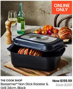 Myer The cook shop bessemer non stick roaster & grill, black offer